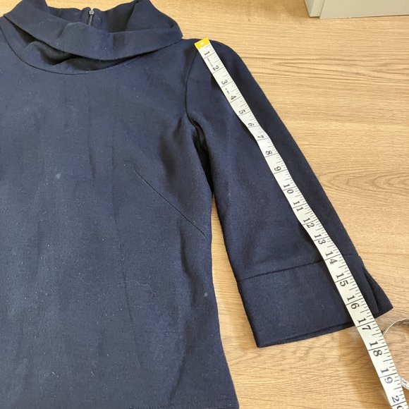 Laurel 100% wool a -line dual texture navy dress size 6 - Picture 11 of 12